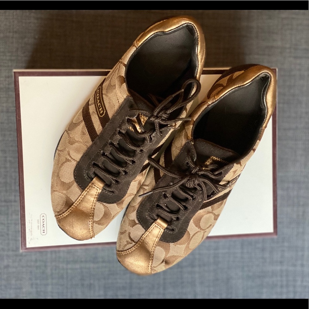 Khaki/brown COACH sneakers
